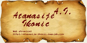 Atanasije Ikonić vizit kartica
